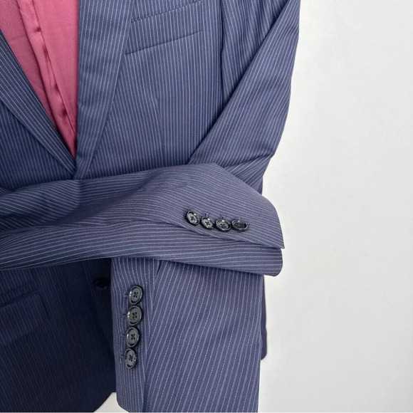Indochino  Mens 42R Custom Pin Stripe Sport Coat Blazer Wool - Picture 8 of 15